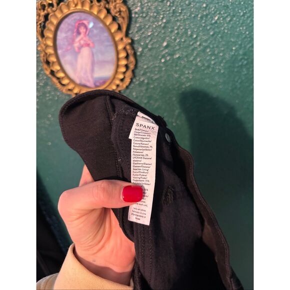 Spanx Black Flare Pants Women’s Size Large Stretch Pull-On Smoothing - Picture 4 of 4